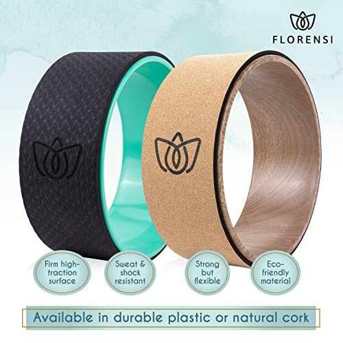 Florensi Yoga Wheel (3-Pack) - Back Stretcher and Back Roller for Back Pain, Yoga Roller for Muscle Relaxation, Pain Relief, Cracking and Popping