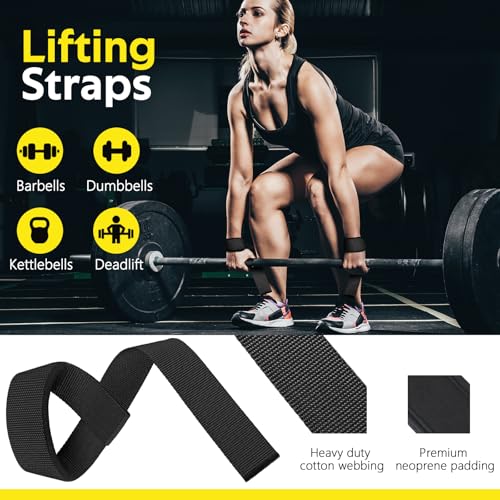 WALITO 8Pcs Barbell Pad Set for Hip Thrust - Squat Pad,Gym Accessories for Women with Bar Bad,Bench Press, with Gym Ankle Straps,Resistance Bands for Working Out,Lifting Strap,Carry Bag