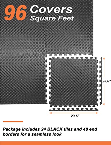 innhom 12/24/48 Tiles Gym Flooring Gym Mats Exercise Mat for Floor Workout Mat Foam Floor Tiles for Home Gym Equipment Garage