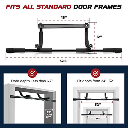 Sagler Pull up bar Doorway Heavy Duty Chin up bar Trainer for Home Gym Doorway Pull up bar or dip bar