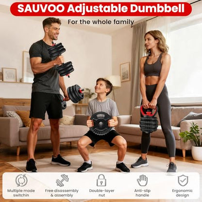 Adjustable Dumbbell Set, 22/33/45/70/90lbs Free Weight Set with Connector, 5-in-1 Dumbbell Set for Barbells, Kettlebells, Push up Stand, Weight Plate, Fitness Exercises for Home Gym Suitable Men/Women - color: 90LB(45LB Pair)