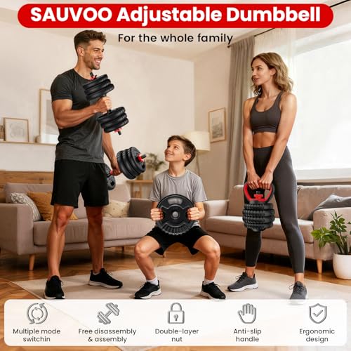 Adjustable Dumbbell Set, 22/33/45/70/90lbs Free Weight Set with Connector, 5-in-1 Dumbbell Set for Barbells, Kettlebells, Push up Stand, Weight Plate, Fitness Exercises for Home Gym Suitable Men/Women - color: 45LB (22.5LB Pair)