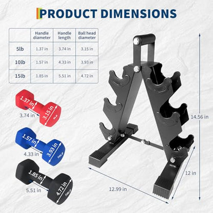 Dumbbell Weight Set for Women, Hex Neoprene Coated Dumbbell Sets,Hand Weight Set for Home Gym,Pairs - size: 5+10+15 LB