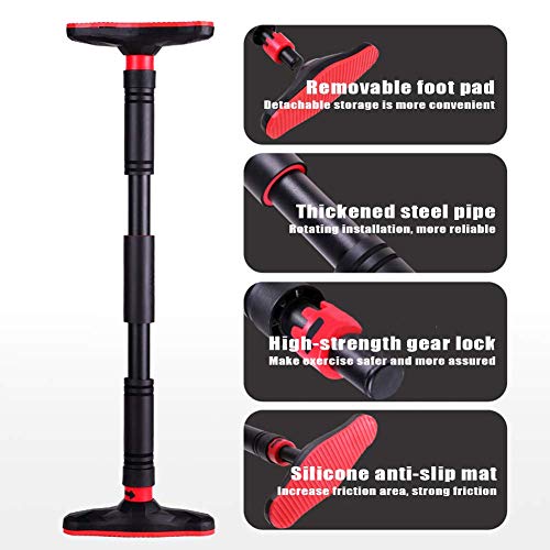 Doorway Pull Up Bar No Screws, Adjustable Width Chin Up Bar with Safety Lock & Anti-Slip Mat for Home Gym Exercise Fitness Strength Training, Max Weight Up to 350Kg