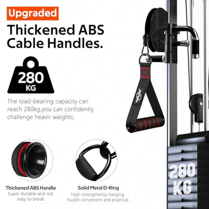 WALITO Exercise Handles, Replacement Cable Machine Attachments for Home Gym Equipment, Pulley System, Pilates, Resistance Bands, Strength Trainer, Heavy Duty Working Out Handles - color: 1-Black Red