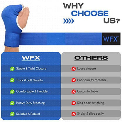 WFX Kids Junior Boxing Hand Wraps Inner Gloves Gel Padded Elasticated Padded Fist Under Gloves Pair Combat Sports for Young Fighters Gel Boxing Hand Wraps - color: Blue