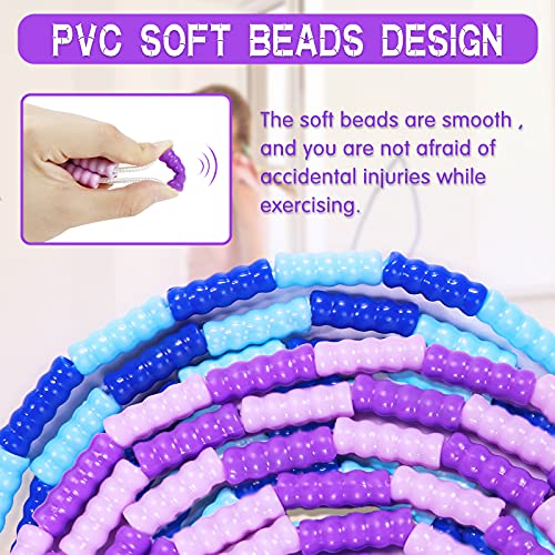 Supertrip Jump Rope Kids-Soft Beaded Skipping Rope Adjustable Tangle-Free Segmented Jumping Rope for Children and Students - color: Bule&Purple