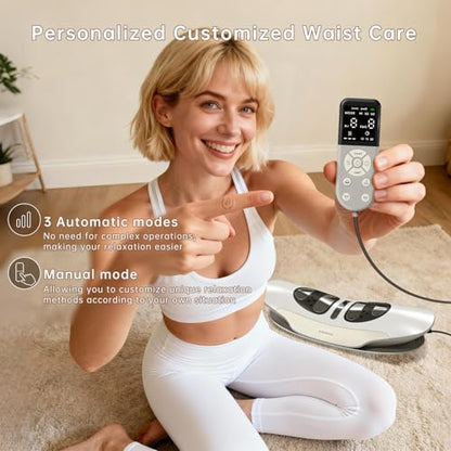 Zenopax 5-in-1 Electric Lumbar Traction Device, Lower Back Decompression - color: Warm Beige