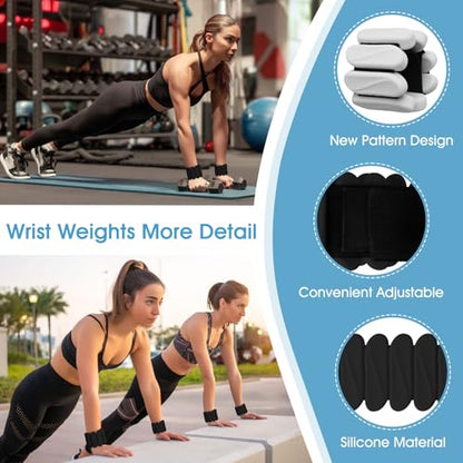 Wrist Weights, 2Pack Wearable Wrist Ankle Weights for Women & Men, Adjustable Arm and Leg Weights, Silicone Weighted Bangles for Walking Yoga Pilates Running Dance Gym 2lb - color: Black