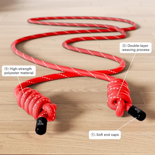 Flow Rope Exercise Jump Rope For Fitness, Working Out, Flow with 9 Ft Adjustable Double Woven Workout Rope For Men, Women, Beginners' Training – Indoor & Outdoor Cardio