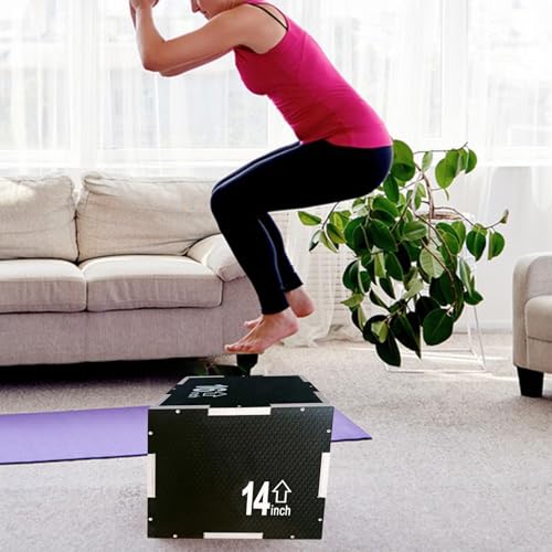 3 in 1 Plyo Box Plyometric Jump Box Gift Balancing Fitness Exercise with Hollow Handles Multipurpose Jump Training Equipment
