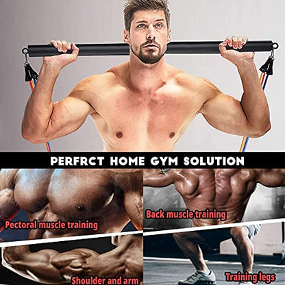 OYINDIZ Resistance Band Bar 38Inch Strength Power Training Heavy Duty Lifting Squat Fitness Equipment for Physical Exercise