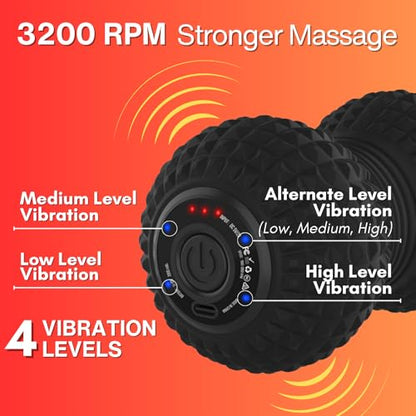 ZeenKind Vibrating Peanut Massage Ball Plantar Fasciitis Muscle Pain Relief - color: Peanut Ball-stronger Vibration
