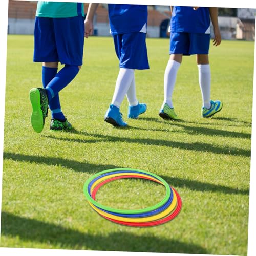 Abaodam 4pcs Enhanced Agility Training Plastic Football Training Rings Jumping Rings for Speed Coordination Drills