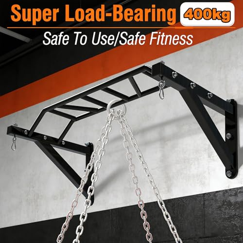Upgrade Pull Up Bar Wall Mounted,Heavy Duty Multi Grip Chin Up Bar for Strength Training, 880 lbs Capacity, Perfect for Home and Garage Workouts Standards