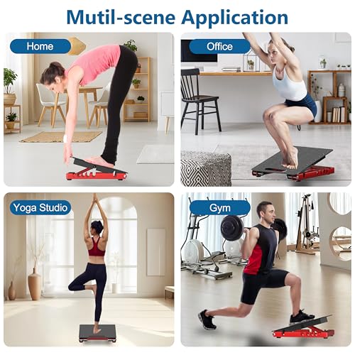 Slant Board for Calf Stretching, Heavy Duty Steel Calf Stretcher, 5-Level Adjustable Incline Board, 650 lbs Weight Capacity for Ankle Foot Knee Pain Relief, Physical Therapy & Plantar Fasciitis