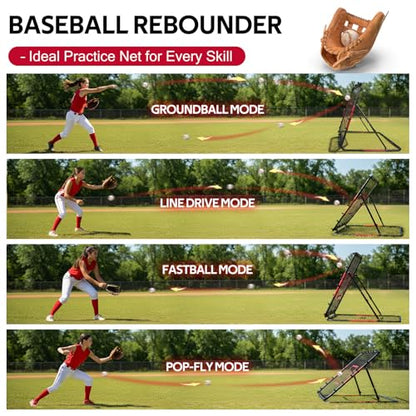 Volleyball Rebounder Net 40"x40" – Adjustable Angles Bounce Back Training Equipment for Volleyball, Baseball, Softball & Lacrosse, Durable, Portable, Easy Setup for Indoor & Outdoor Practice