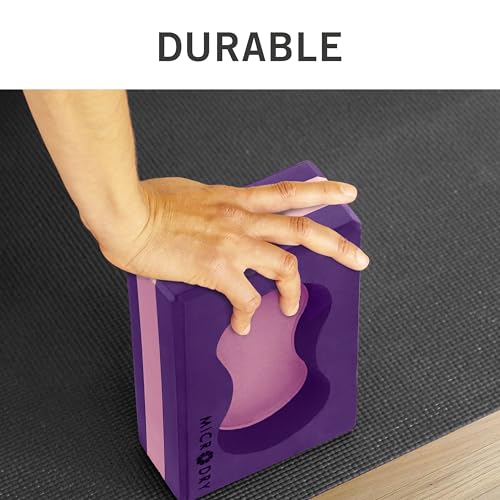 MicroDry Sure Grip Yoga Block Set of 2 - Purple/Pink