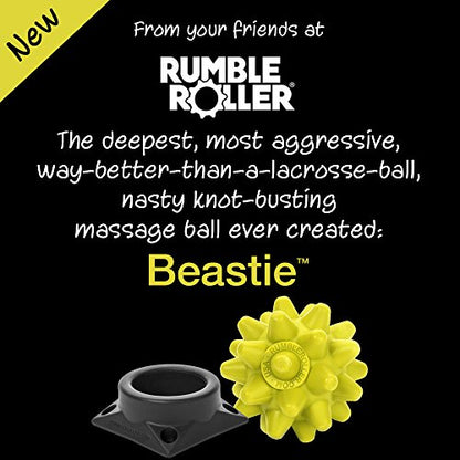 RUMBLE ROLLER Beastie Extra Firm Massage Ball Deep Tissue Trigger Point Tool for Muscle Knots, Myofascial Release, Recovery & Mobility, Lacrosse Ball Alternative