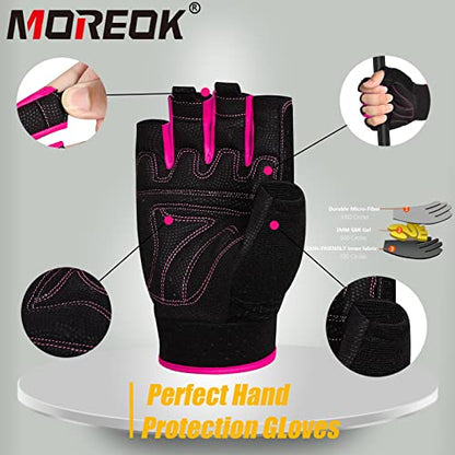Workout Gloves Padded Weight Lifting Gloves for Men/Women, [3MM Gel] Fingerless Grip Gym Gloves Fitness Gloves for Exercise,Hanging,Weightlifting, Cycling, Pull ups, Rowing