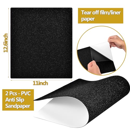 Non-Slip Sandpaper Board Fit Slant Board for Calf-Stretching, Wooden Incline Wedge Stretcher, Balance Block Replacement - size: 12.6×11