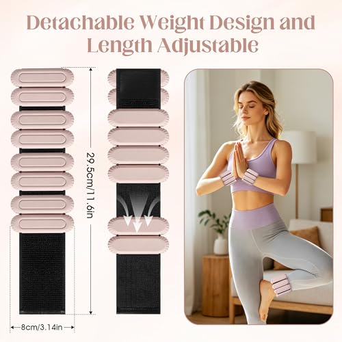 Wrist Weights for Women & Men, 2lb Silicone Wrist Ankle Weights - color: Beige