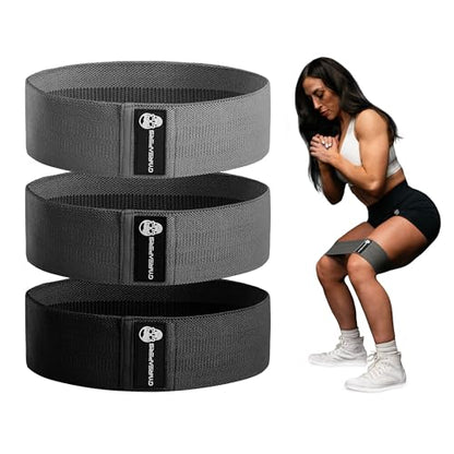 Hip Bands for Booty Workouts | Non Slip Fabric Band Set with 3 Levels - Resistance Bands for Legs & Hip - for Men & Women