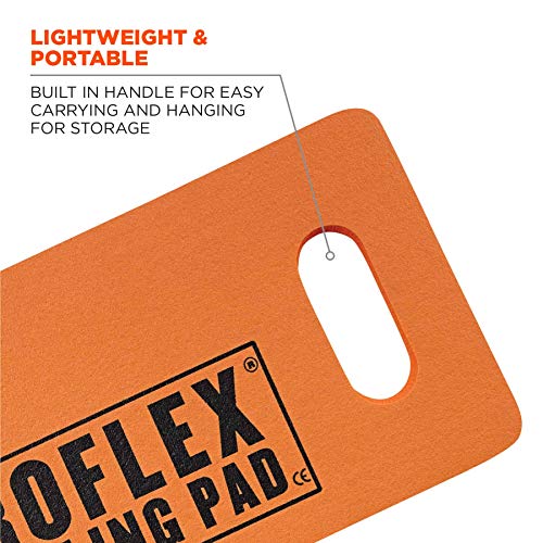 Ergodyne ProFlex 375 Kneeling Pad, Foam Knee Cushion, Water Resistant Kneeling Mat, 8" x 18" x 1,Orange, Compact