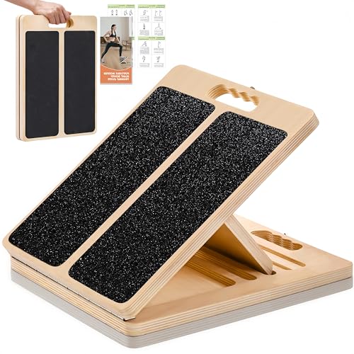 Thickened Wooden Calf Stretching Slant Board, Portable Adjustable Incline Board, 320 Lbs Weight Capacity, Calf Stretch Wedge for Leg, Heel, Suitable for Adults' Leg & Foot Stretching