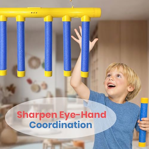 Reflex Drop Sticks, Reflex Challenge Game for Kids, Hand Eye Coordination Training Equipment Toy for Adults - Reaction Time Training with Upgrade Remote Control, 3 Adjustable Speeds