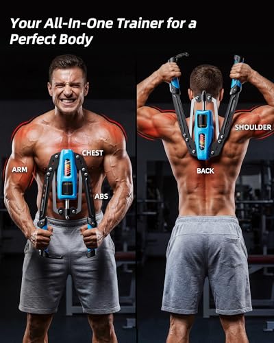EAST MOUNT Twister Arm Exerciser, Adjustable Hydraulic Resistance 22–440 lbs, Arm Chest & Shoulder Strength Trainer for Home Workouts, Upper Body Muscle Builder, Fitness Training Equipment
