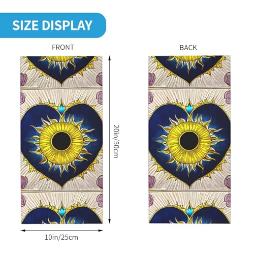 Cartoon Heart Sun Prints Multifunctional Sport Headband – Seamless Stretch Neck Gaiter for Hiking, Biking, Running & Outdoor Activities – Soft, Quick-Dry, No-Fade Design
