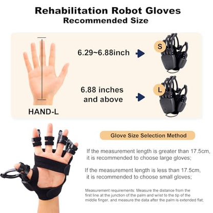 Hand Rehabilitation Robot Gloves for Stroke, Robotic Hand Glove for Stroke Rehab, Adjustable Strength, 4 Modes, Finger Training Therapy Equipment for Hemiplegia Stroke Patient with USB Chargeable