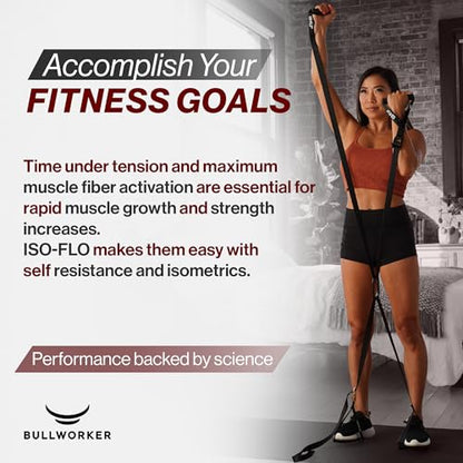 Bullworker ISO-FLO Suspension Trainer Straps, Portable Home Gym for Full Body Strength Training, Isometric Exercise Equipment and Self Resistance Band, Cable Machine for Chest, Arms, & Back Workouts