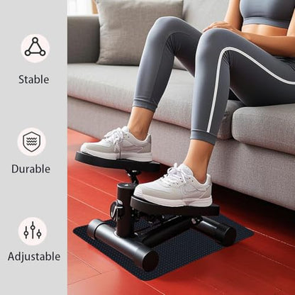 Double-Sided Non Slip Mat for Stepper Exercise Machine & Under Desk Mini Elliptical Exercise Equipment, Small Workout Floor Protection Mat for Seated Pedal Exerciser, Indoor Cycling Bike