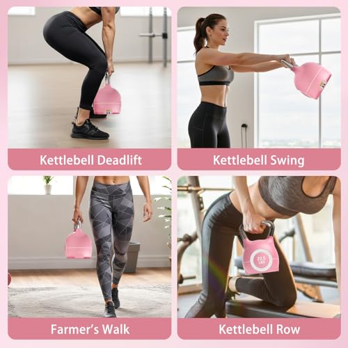 LIFERUN Adjustable Kettlebell Set with 7 Weight Levels, Choose 22.5 lb or 44 lb, Quick-Change Weight Dial & Safety Lock, Space-Saving Design, Full-Body Workout & Cross-Training