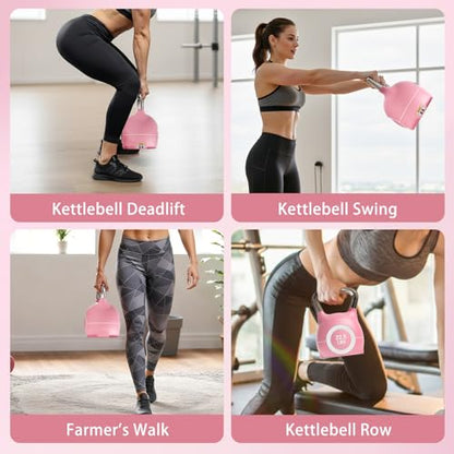 LIFERUN Adjustable Kettlebell Set with 7 Weight Levels, Choose 22.5 lb or 44 lb, Quick-Change Weight Dial & Safety Lock, Space-Saving Design, Full-Body Workout & Cross-Training