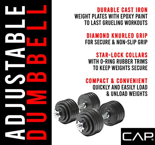 Cap Barbell Adjustable Dumbbell Weight Set | Multiple Options