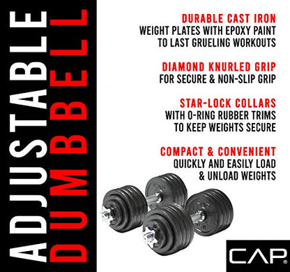 Cap Barbell Adjustable Dumbbell Weight Set | Multiple Options