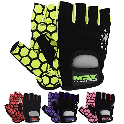 MRX Ladies Weight Lifting Gloves Women Fitness Training Exercise Glove Anti Slip Padded Shock-Absorbing Extra Grip Crossfit Multi Colors - color: Green/Black, size: Medium