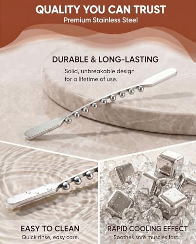 Stainless Steel Gua Sha Stick, Lymphatic Drainage Massager Cellulite Remover, Pressure Point Muscle Scraper Tool, Maderoterapia Kit for Body Sculpting, Fascia Massage, Myofascial Release - size: Fascia Stick