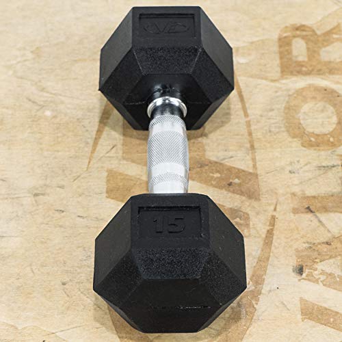 Valor Fitness RH Family Rubber Hex Dumbbells - size: 15-Pound