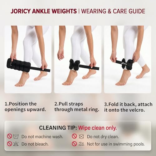 Adjustable Ankle Weights for Women & Men, One Pair of 1-3/4/5/6/8/10/20 LBS Wrist Arm Leg Weights with Removable Sandbags & Secure Fit for Walking Running Home Gym Fitness Weight Loss Physical Therapy Jogging Gymnastics Aerobics Pilates Yoga