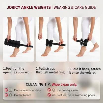 Adjustable Ankle Weights for Women & Men, One Pair of 1-3/4/5/6/8/10/20 LBS Wrist Arm Leg Weights with Removable Sandbags & Secure Fit for Walking Running Home Gym Fitness Weight Loss Physical Therapy Jogging Gymnastics Aerobics Pilates Yoga