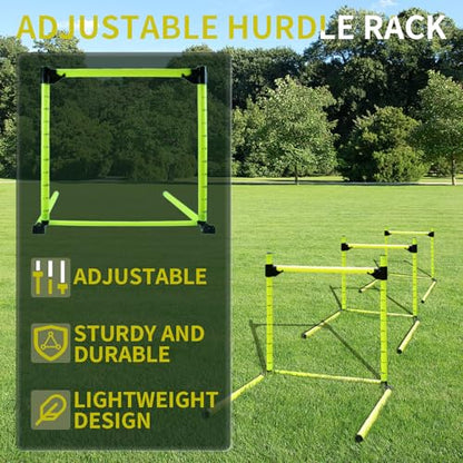1PC Adjustable Hurdles Detachable Agility Training Equipment with Scale, Football Practice Hurdle for Track And Field, Indoor & Outdoor Jumping Speed Hurdles for Athletes, Soccer, Basketball