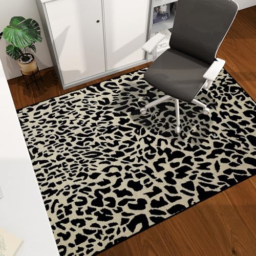 Office Chair Mat for Hardwood Floor, 60"x45" Easy Glide Computer Desk Mat Protector for Rolling Chair Under Desk Rug Nonslip Backing, Machine Wash, (Modern) - color: Beige Leopard, size: 45"x60"