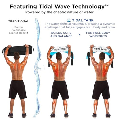 Tidal Tank Tube - The Original Aqua Bag - Water Weight Bag up to 79 lbs - Adjustable Workout Sand Bags Weights Alternative - Portable Sandbag Fitness Equipment Set, Home Exercise Gym - Including App - color: Bulgarian