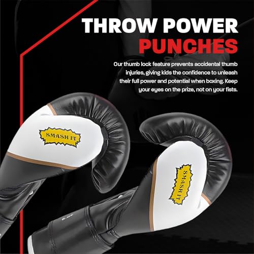 Kids Boxing Gloves for Kids Children Youth Punching Bag Kickboxing Muay Thai Mitts MMA Training Sparring Gloves - color: Black, size: 4 oz