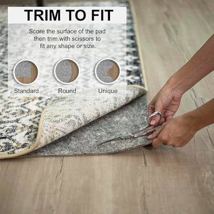 Mohawk Home Non Slip Rug Pad 2' 6" x 9' 6"- 1/4" Thick Felt + Latex Rubber Gripper - Dual Surface Cushion for Hardwood, Carpet, Tile Floors, Made in USA - size: 2'6" x 9'6" (Rectangular), style: 1/4 Inch Dual Surface Rug Pad