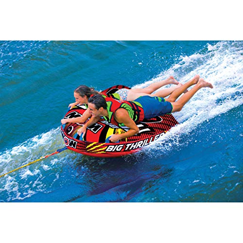 Wow Sports Thriller Towable Deck Tube for Boating Adults, Tubing Boat Inflatable for Water Sports - size: 2 person